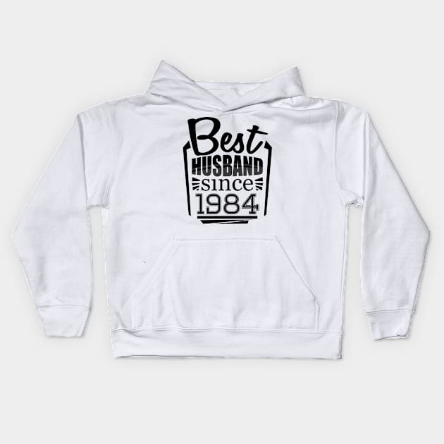 'Best Husband Since 1984' Sweet Wedding Anniversary Gift Kids Hoodie by ourwackyhome